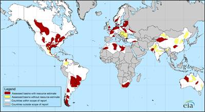 Gas Shales Located Around The World